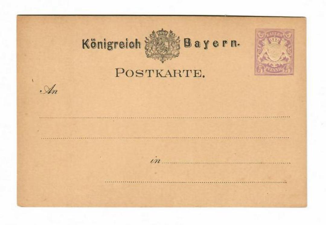 BAVARIA 1888 Postcard 5pf Mauve in mint condition. The back has minor faults. - 30402 - PostalStaty image 0