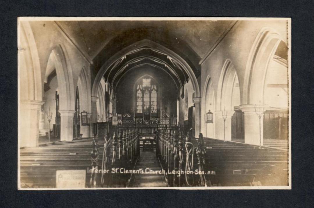 Real Photograph of the interior of St Clement's Church Leigh-on-Sea. - 42558 - Postcard image 0