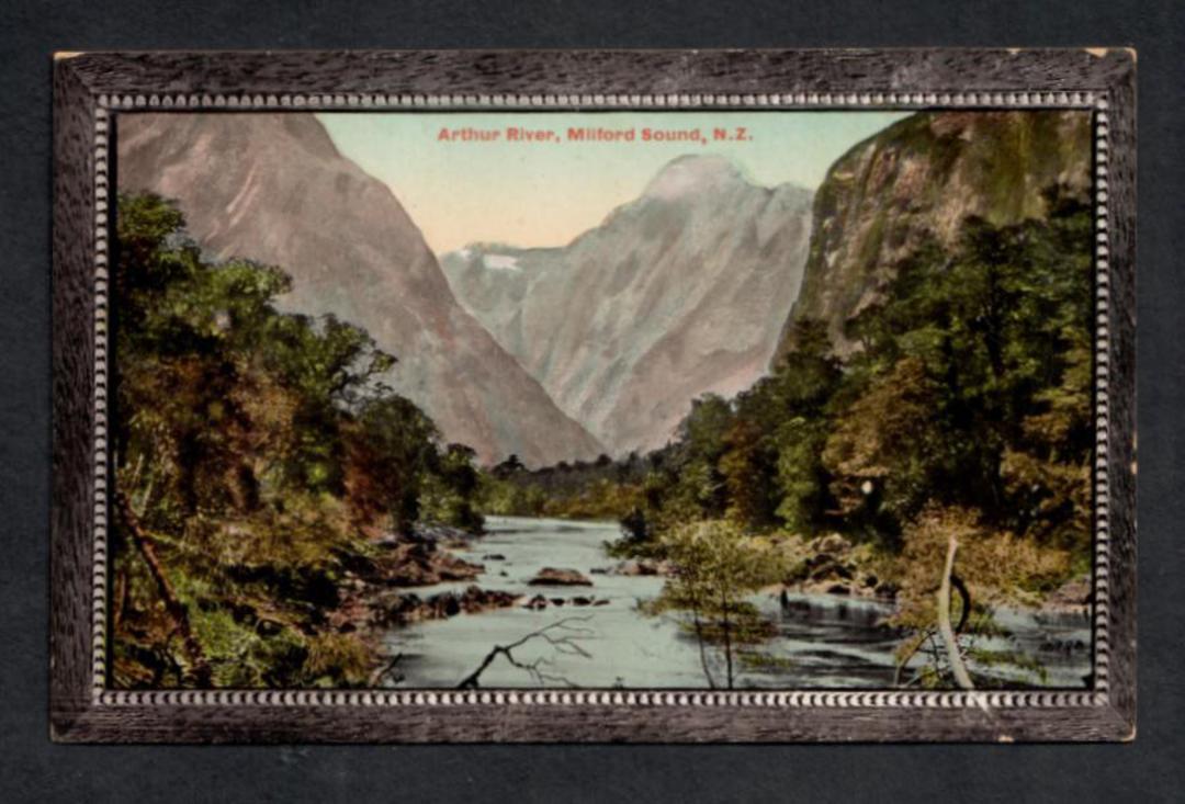 Coloured postcard of Arthur River Milford Sound. - 49868 - Postcard image 0