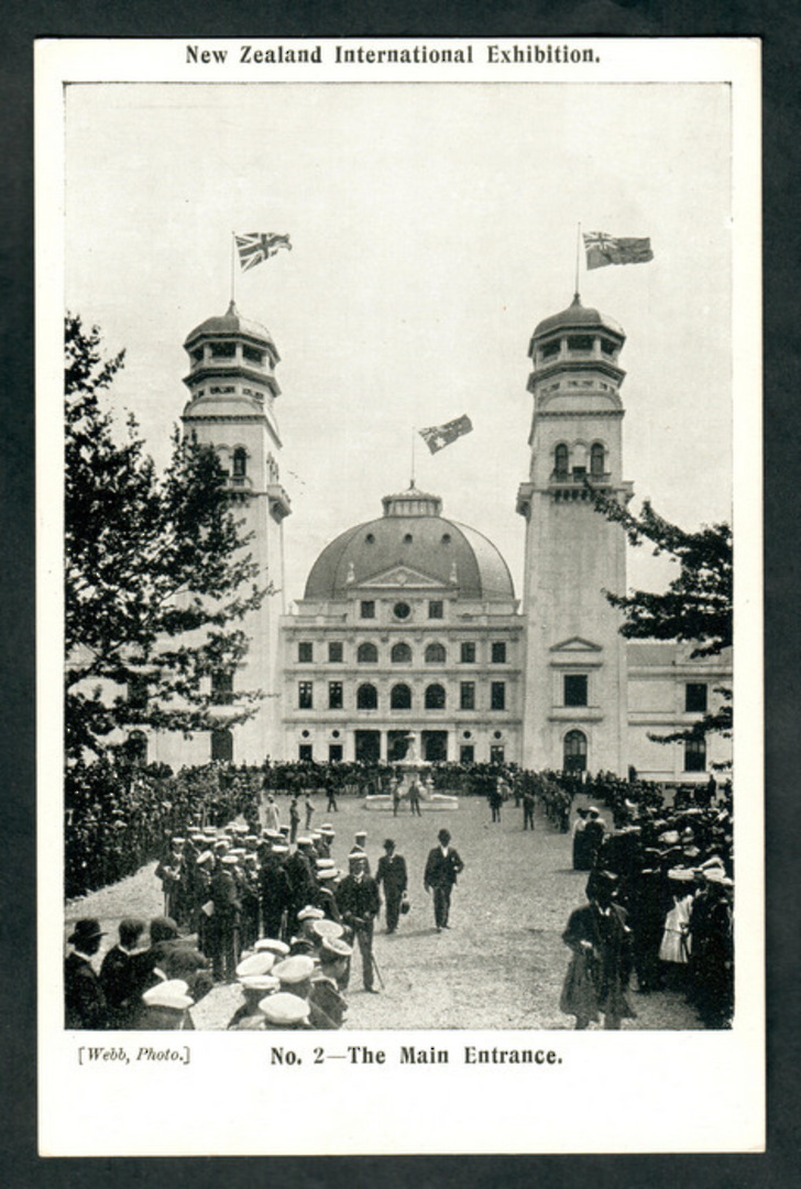 NEW ZEALAND 1906 Postcard New Zealand International Exhibition. No 2.
The Main Entrance - 48500 - Postcard image 0