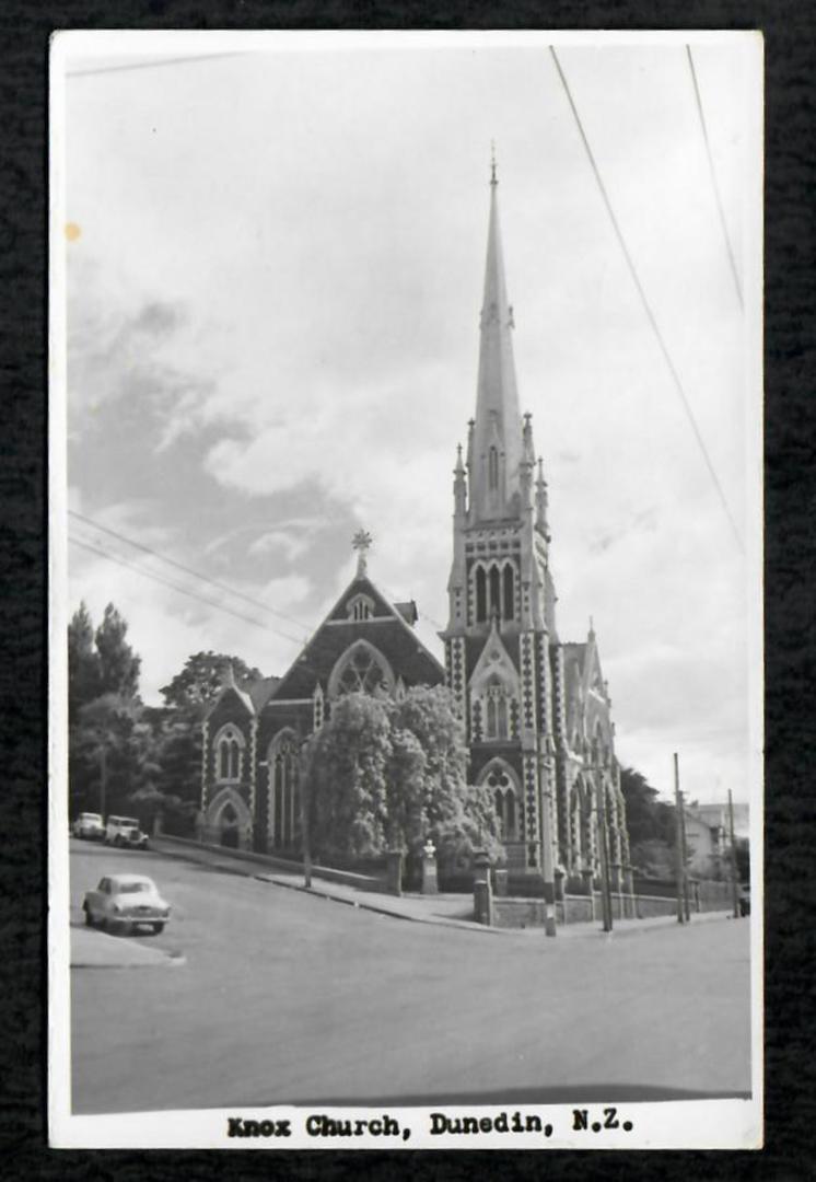 Real Photograph by N S Seaward of Knox Church Dunedin. - 49129 - Postcard image 0