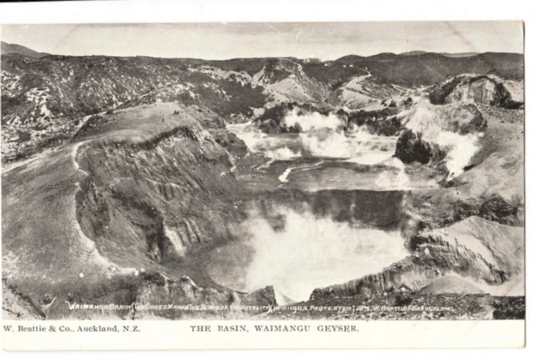 Early Undivided Postcard of The Basin Waimangu Geyser. - 46065 - Postcard image 0