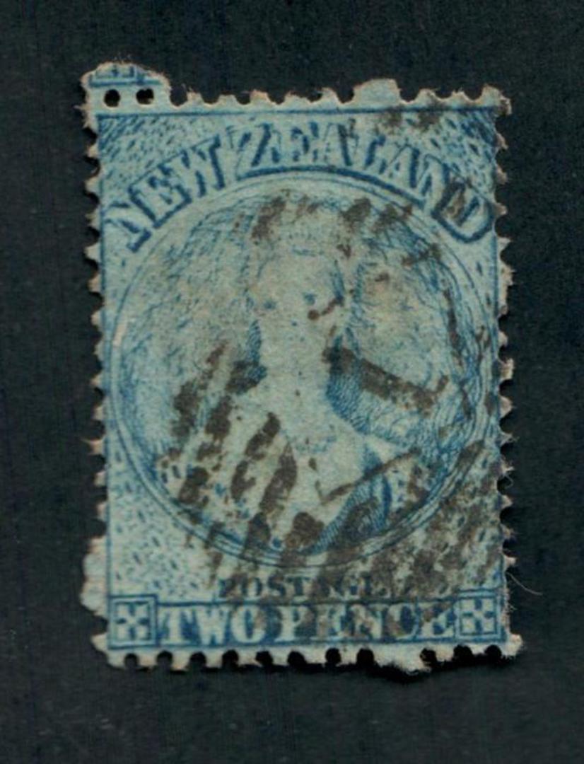 NEW ZEALAND 1862 Full Face Queen 2d Blue. Postmark 1. - 39012 - Used image 0