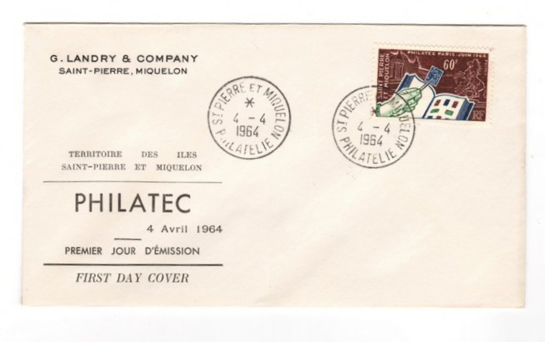 ST PIERRE et MIQUELON 1964 International Stamp Exhibition on first day cover. - 38249 - FDC image 0