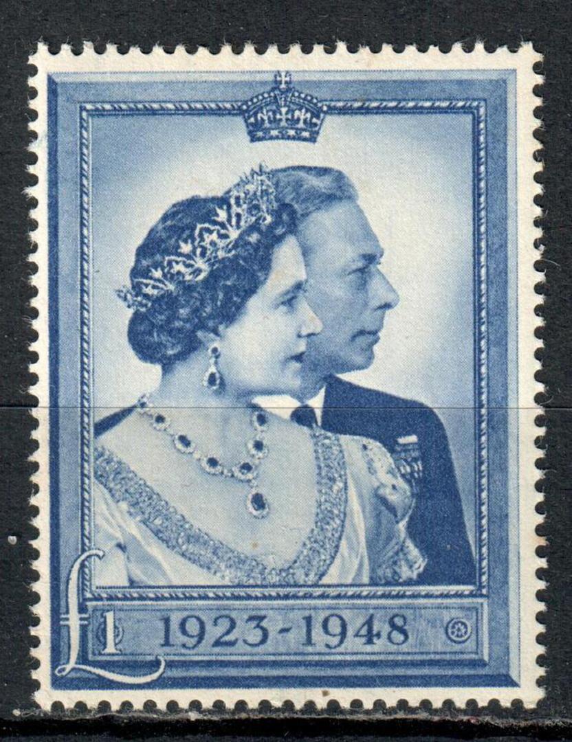 GREAT BRITAIN 1948 Royal Silver Wedding £1 Blue. - 70021 - UHM image 0