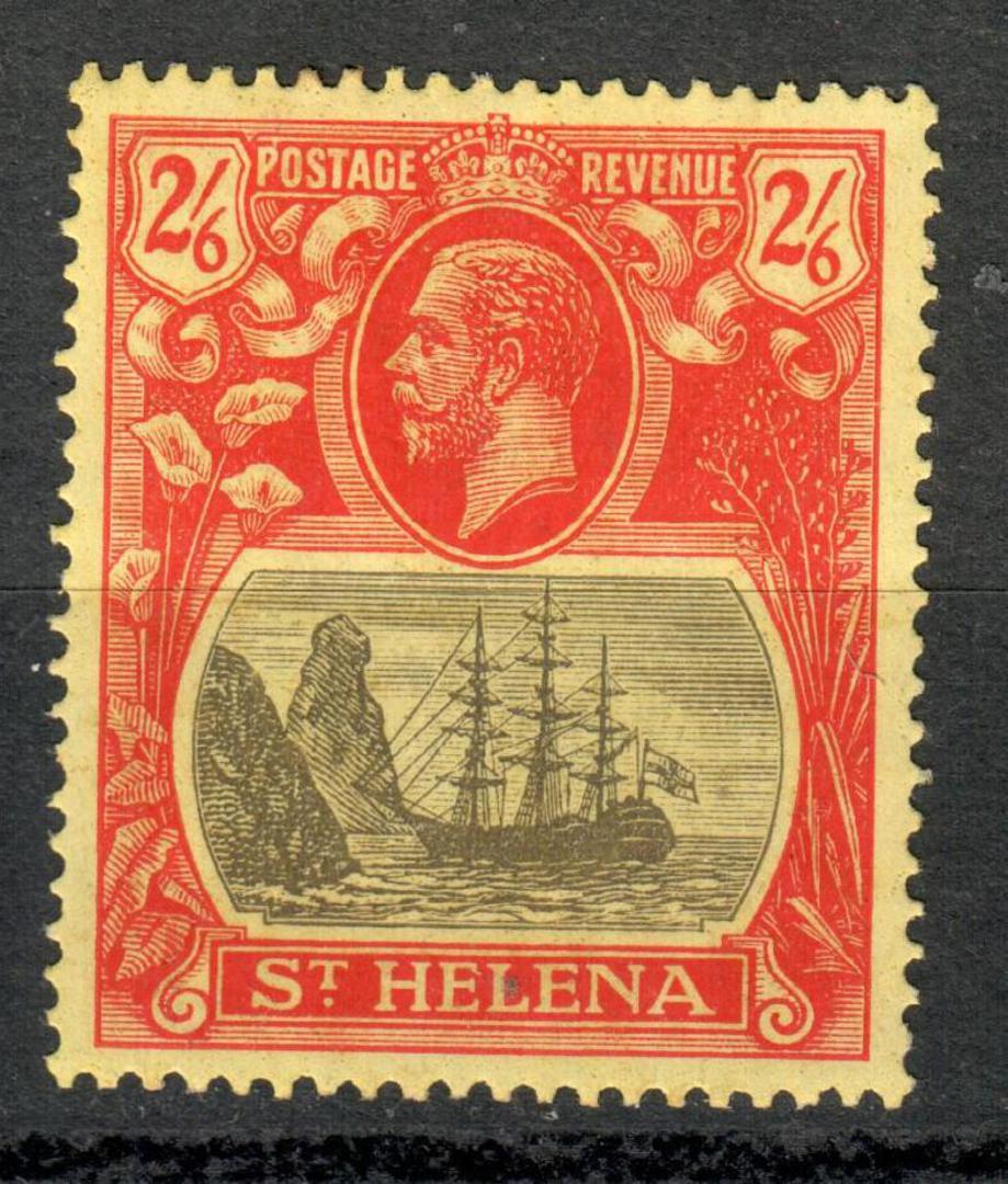 ST HELENA 1922 Geo 5th Definitive 2/6 Grey and red on Yellow. Very lightly hinged. - 6956 - LHM image 0