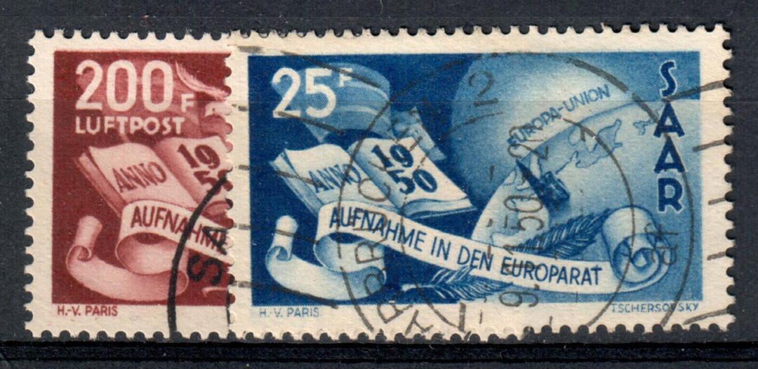 SAAR 1950 Admission to the Council of Europe. Set of 2. - 72114 - VFU image 0