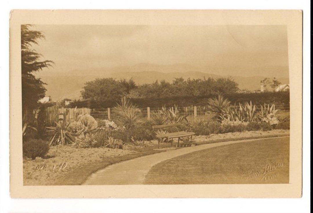 Real Photograph of Public Gardens Levin. - 69545 - Postcard image 0
