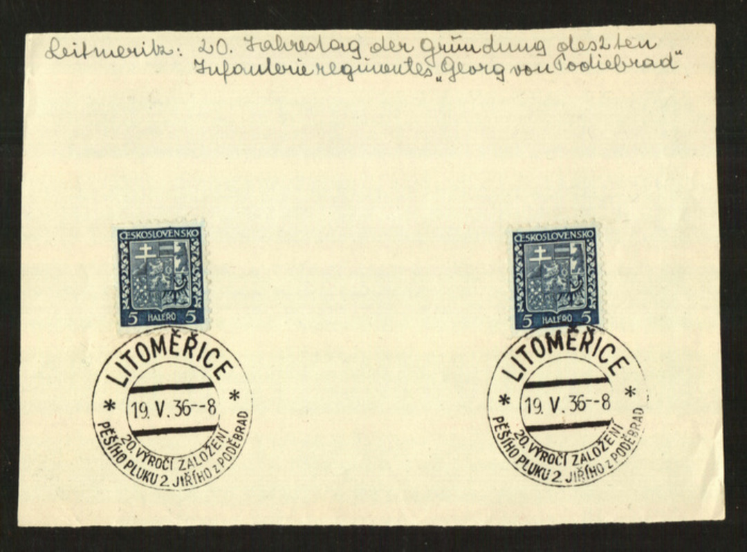 CZECHOSLOVAKIA 1929 Definitive with Special Postmark dated 19/5/1936. - 35578 - PostalHist image 0