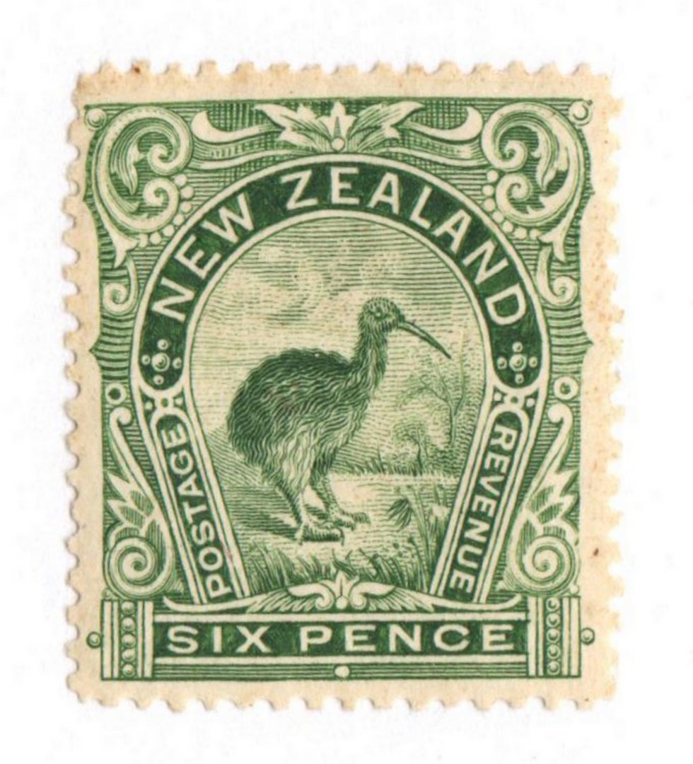 NEW ZEALAND 1898 Pictorial 6d Green. London Print. - 74099 - LHM image 0