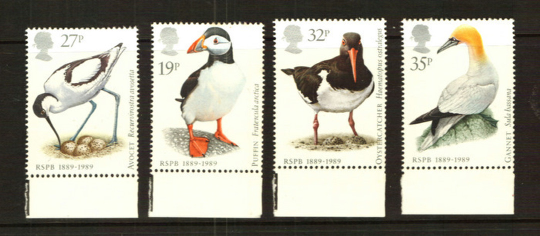 GREAT BRITAIN 1989 Centenary of the Royal Society for the Protection of Birds. Set of 4. - 88131 - UHM image 0