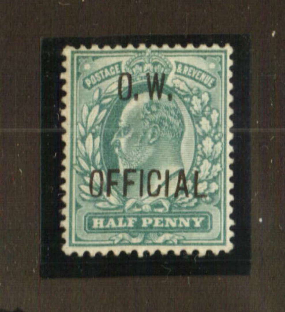 GREAT BRITAIN 1902 Edward 7th Office of Works ½d Blue-Green. Fine copy. - 74481 - LHM image 0