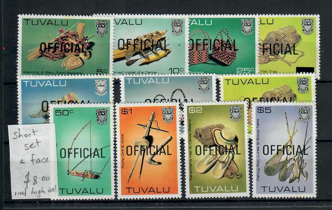 TUVALU 1983 Officials. 11 values. 5c 10c 25c 30c(overprint) 35c 40c 45c 50c $1 $2 $5. Less than face. - 20212 - UHM image 0