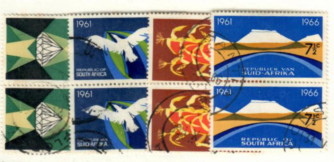 SOUTH AFRICA 1966 Fifth Anniversary of the Republic. Set of 4 in joined pairs. - 20786 - VFU image 0