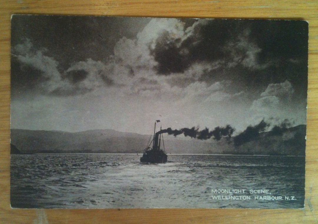 Postcard of Moonlight Sceen Wellington Harbour. - 47793 - Postcard image 0