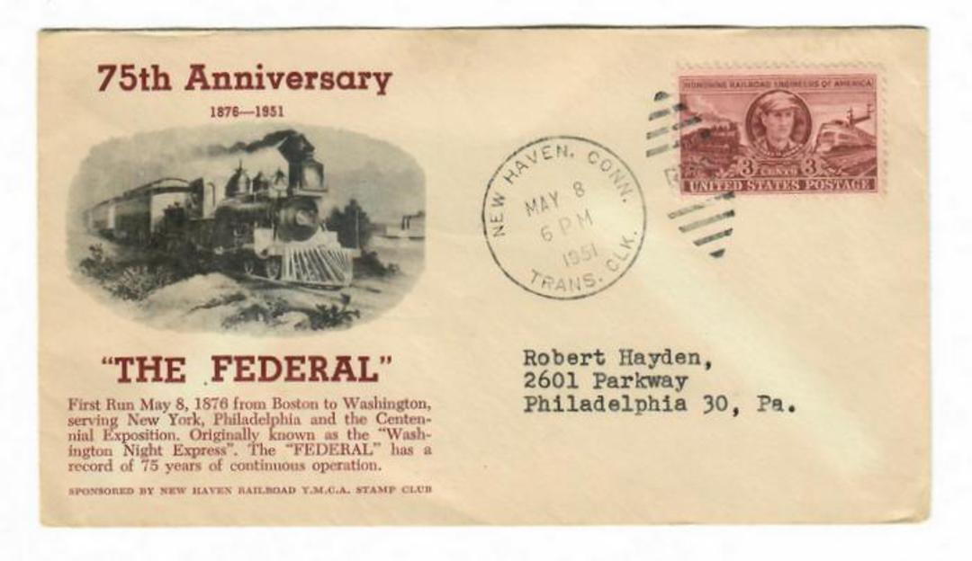 USA 1951 75th Anniversary of "The Federal". Special cover and Postmark. image 0