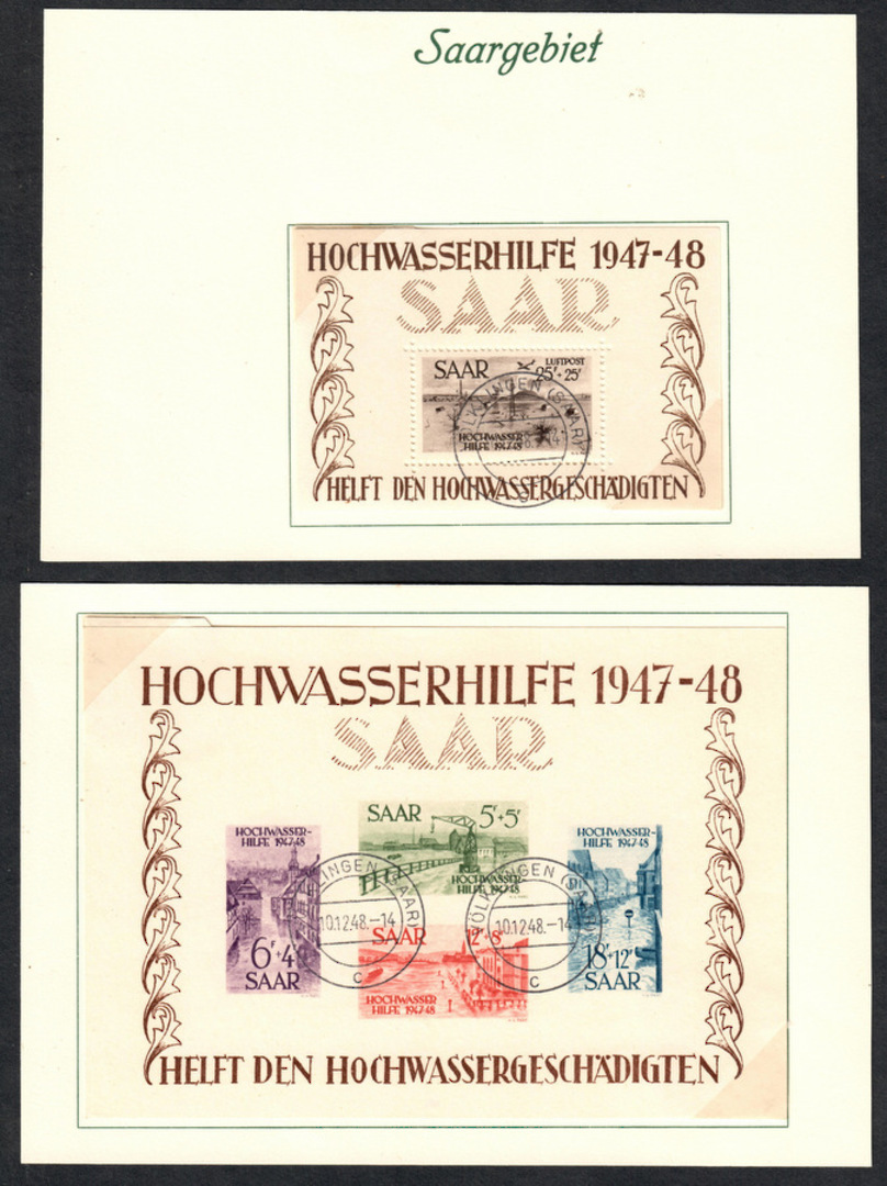 SAAR 1948 Flood Relief Fund. Two miniature sheets. Very rare. - 100908 - VFU image 0