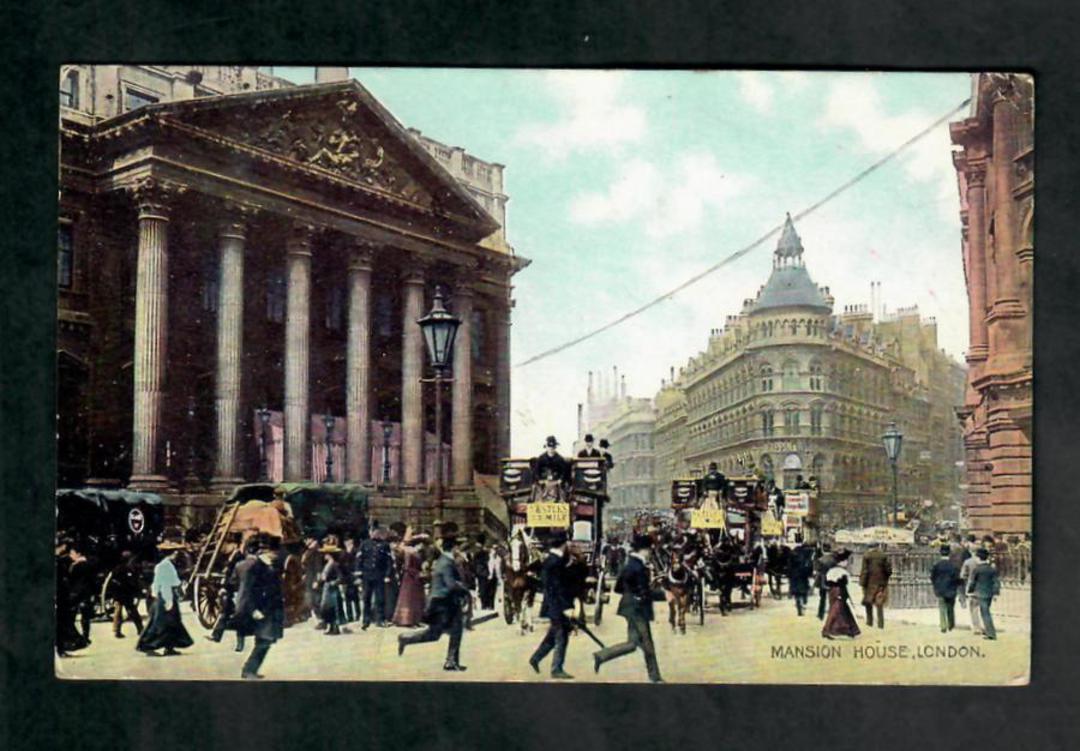 Coloured postcard of Mansion House London. - 42561 - Postcard image 0