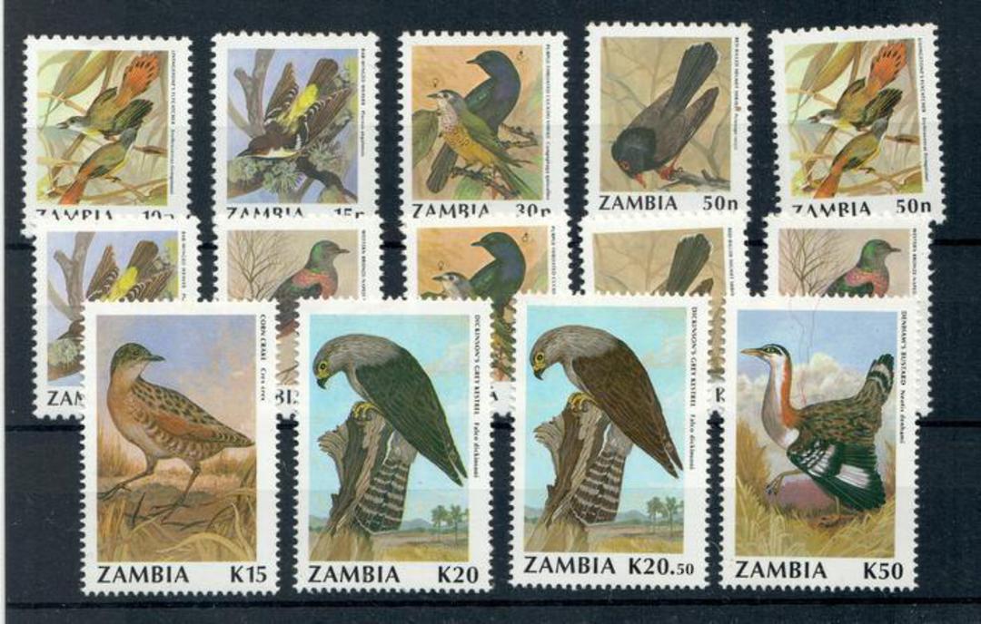 ZAMBIA 1990 Birds. Second series. Set of 14. - 20798 - UHM image 0