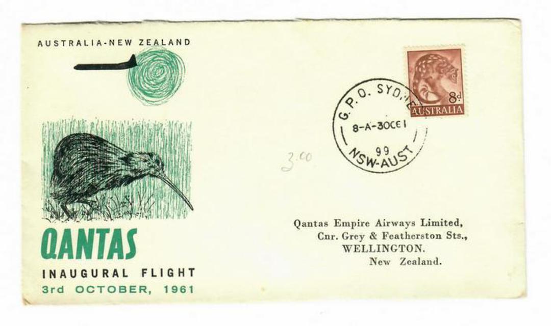 AUSTRALIA 1961 Qantas Inaugural Flight Cover to Wellington. - 30169 - PostalHist image 0
