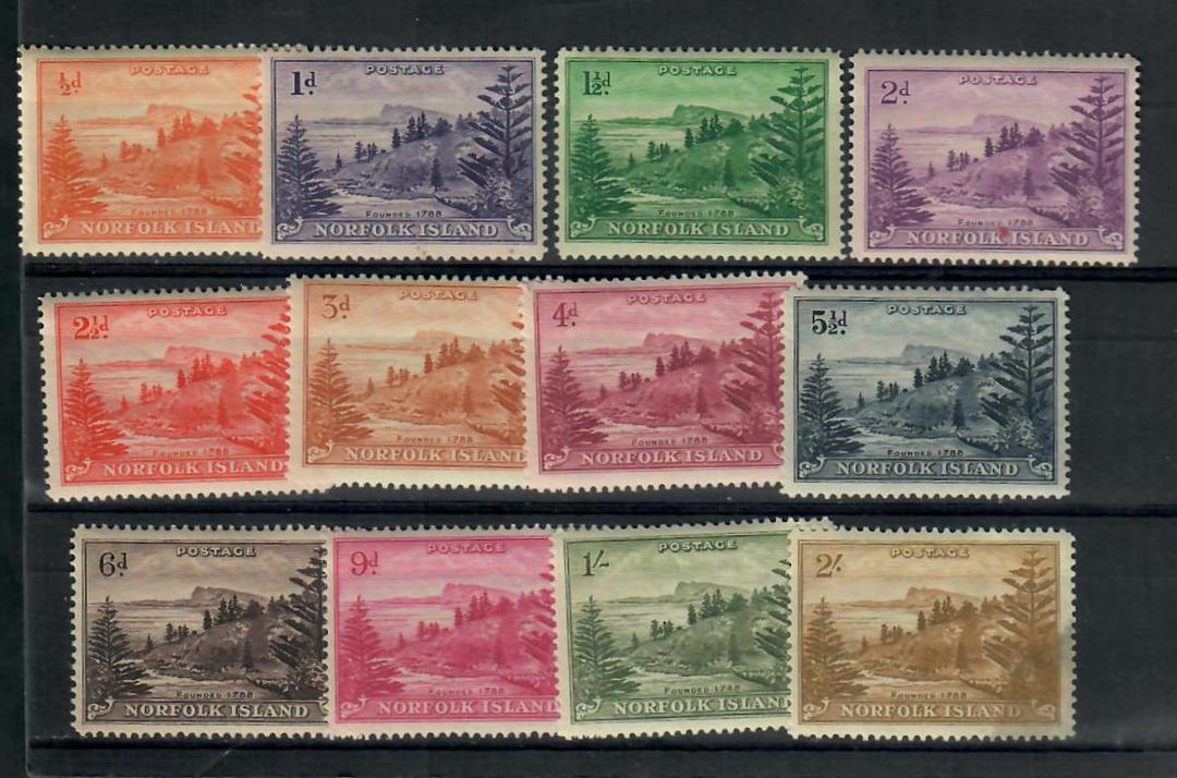 NORFOLK ISLAND 1947 Definitives. Original set of 12 on the "toned paper" as described in the catalogue. - 21734 - LHM image 0