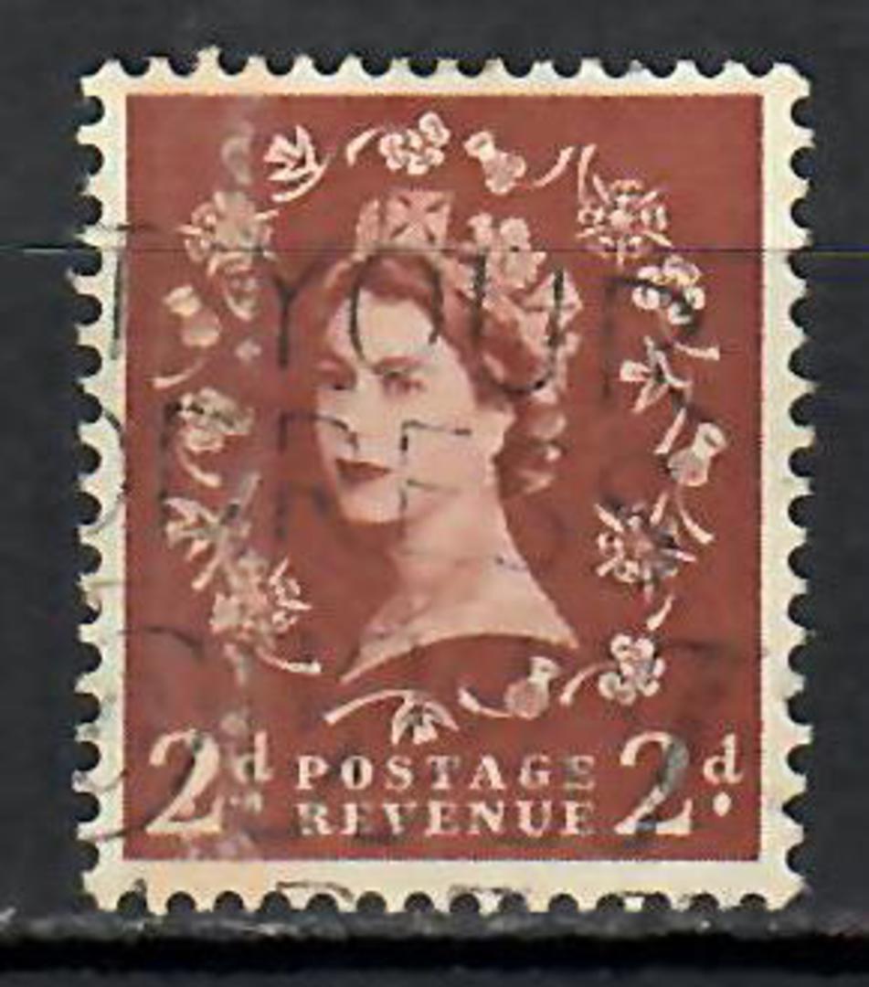 GREAT BRITAIN 1953 Elizabeth 2nd Definitive 2d Light Red-Brown. Phosphor-Graphite line. - 9002 - FU image 0