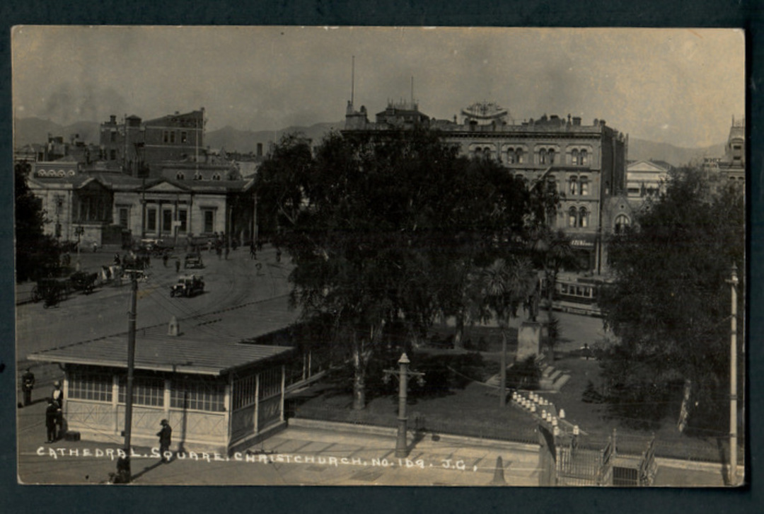 Real Photograph of Cathedral Square Christchurch. - 248323 - Postcard image 0
