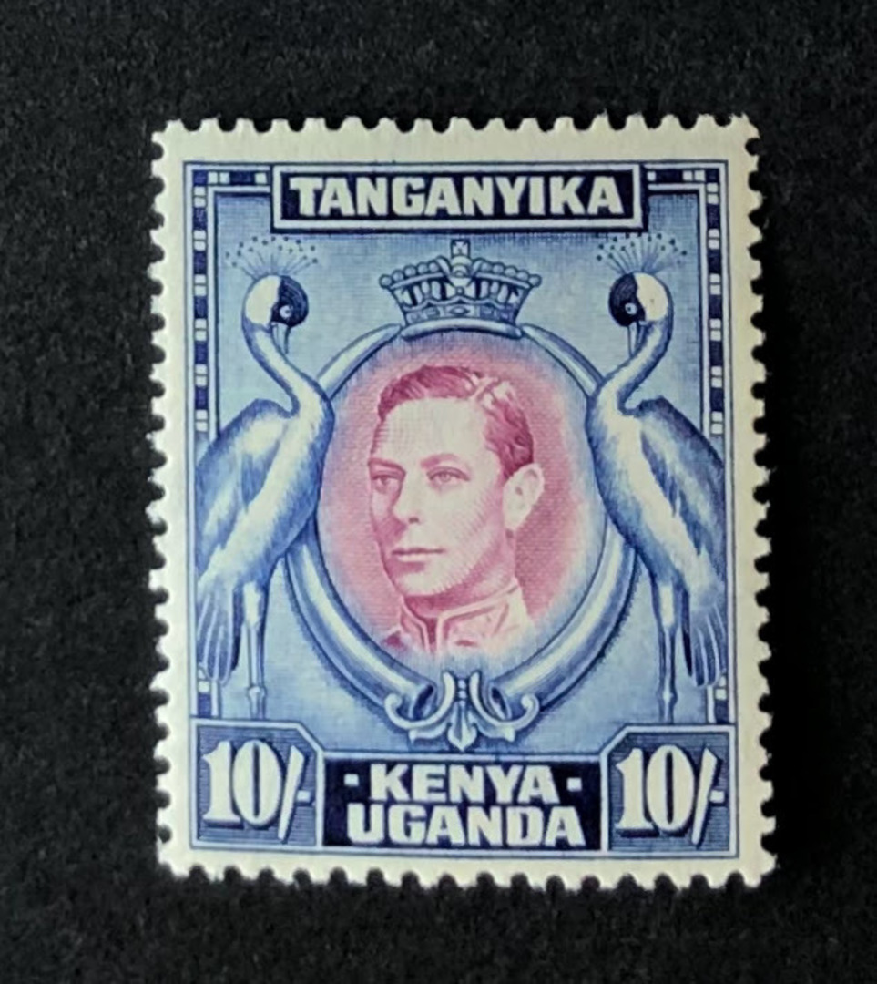 KENYA UGANDA TANGANYIKA 1938 Geo 6th Definitive 10/- Purple and Blue. - 72469 - LHM image 0