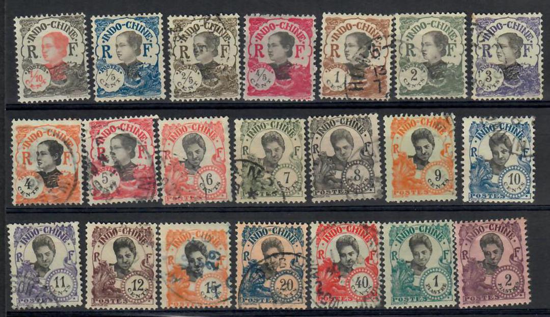 INDO-CHINA 1922 Definitives. Set of 21. Mainly used but some mint. - 25306 - UHM image 0