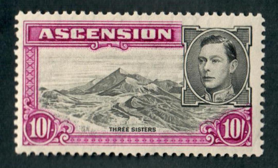 ASCENSION 1938 Geo 6th Definitive 10/- Black and Bright Purple. Perf 13½. - 71977 - LHM image 0