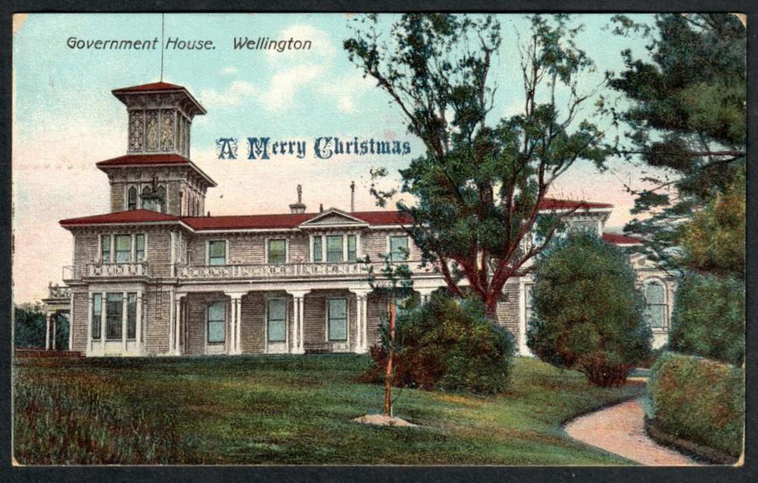 WELLINGTON Government House Coloured Postcard. Merry Christmas. - 47367 - Postcard image 0