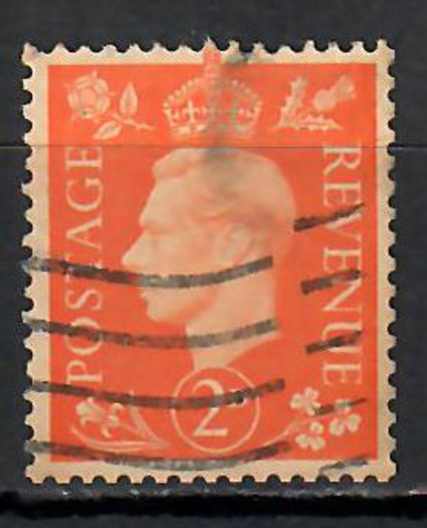 GREAT BRITAIN 1937 Geo 6th Definitive 2d Orange. Watermark inverted. - 9174 - Used image 0