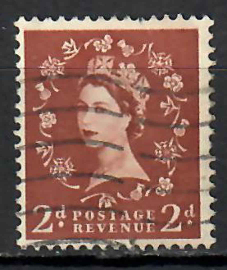 GREAT BRITAIN 1953 Elizabeth 2nd Definitive 2d Light Red-Brown. Graphite line. - 9003 - FU image 0