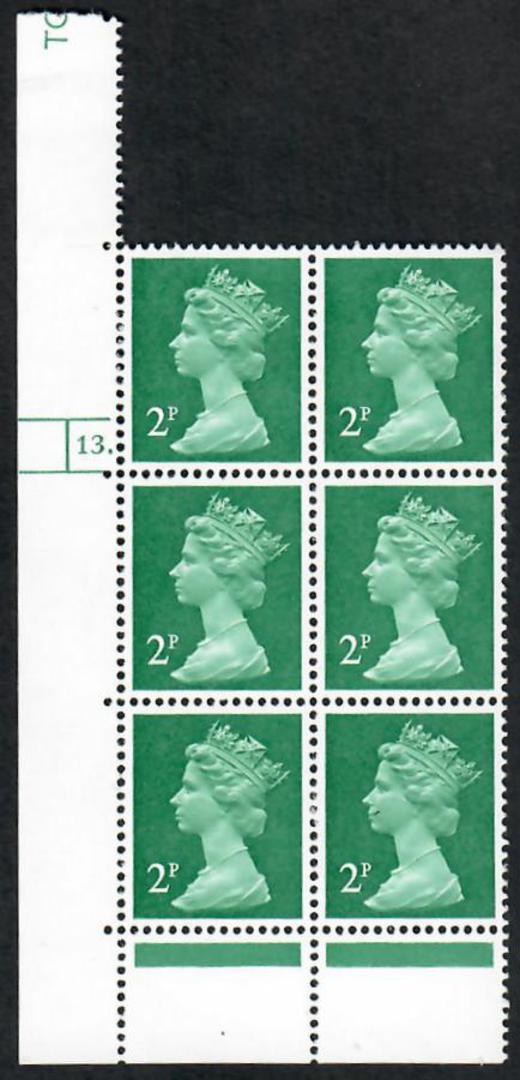 GREAT BRITAIN 1980 Elizabeth 2nd Machin 2p Myrtle-Green. Cylinder Block 13 with Dot. - 24444 - UHM image 0