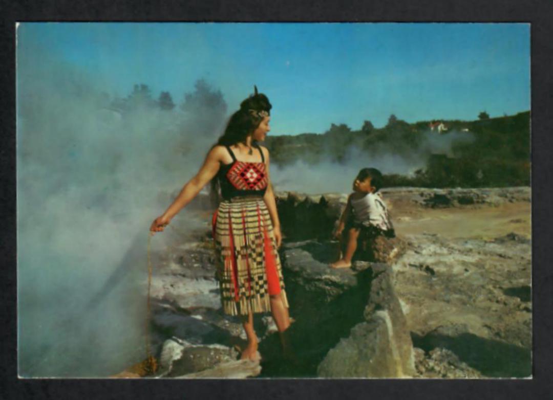 Modern Coloured Postcard by Gladys Goodall. Cooking in the pools Rotorua. - 444158 - Postcard image 0