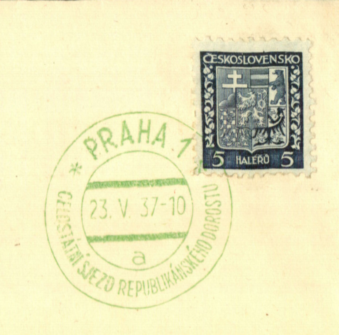 CZECHOSLOVAKIA 1929 Definitive with Special Postmark dated 23/5/1937. - 35587 - PostalHist image 0