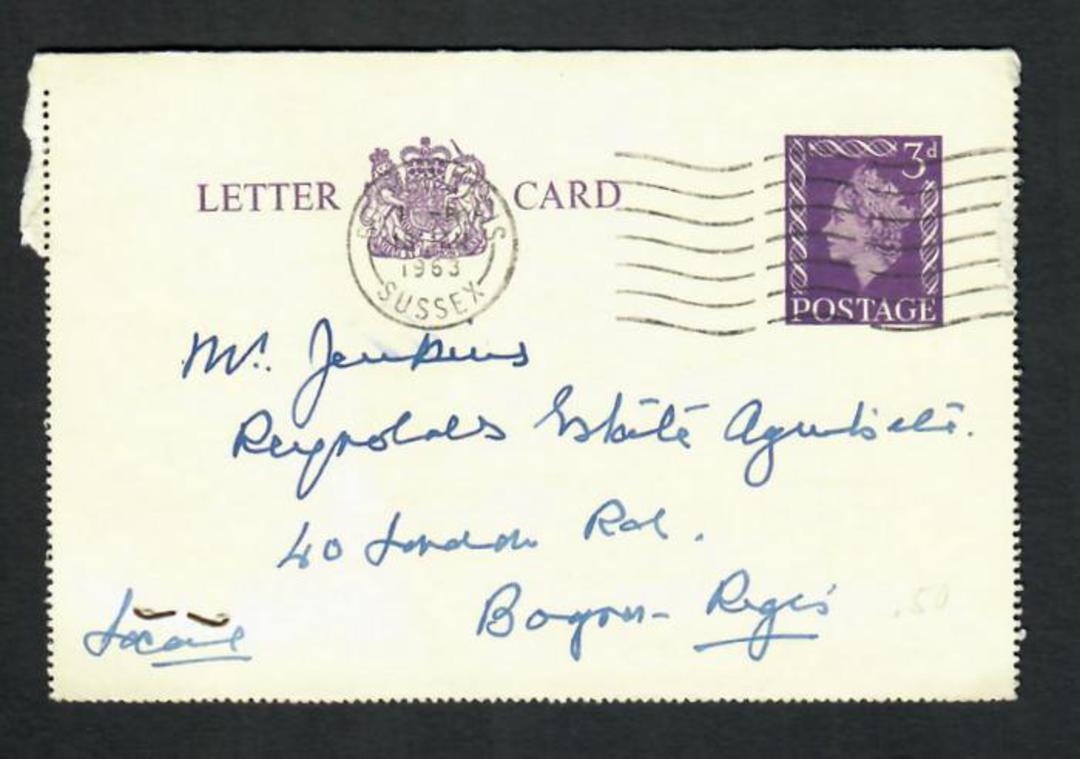 GREAT BRITAIN 1963 Internal Letter Card. - 31810 - PostalHist image 0