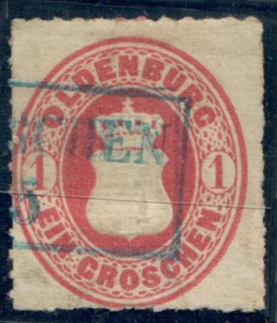 OLDENBURG 1862 Definitive 1g Rose-Carmine Roulette 10½.  From the collection of H Pies-Lintz. - 77455 - FU image 0