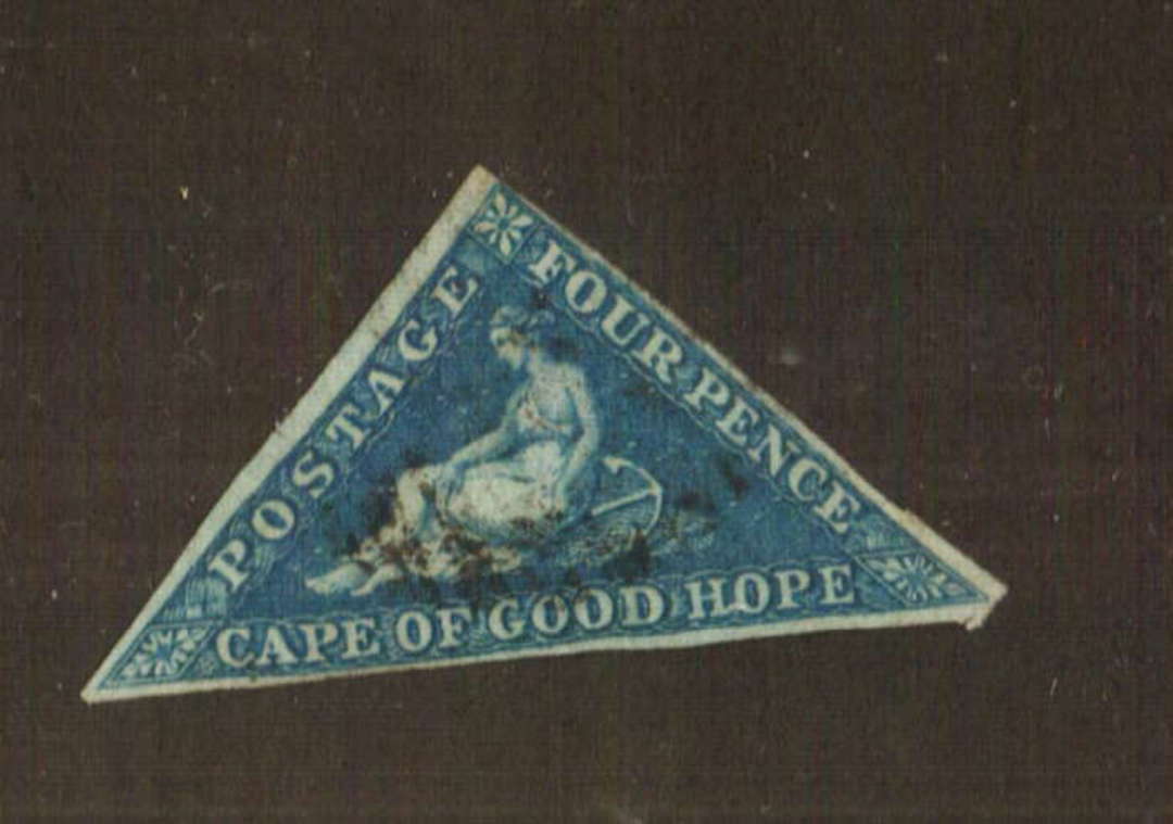 CAPE OF GOOD HOPE 1855 Cape Triangle 6d Deep Blue on white paper. Excellent copy. - 70712 - VFU image 0