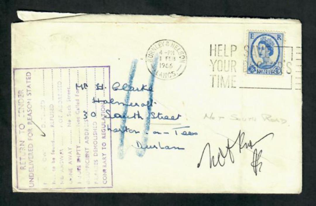 GREAT BRITAIN 1966 Return to Sender. Comprehensive cachet. - 30334 - PostalHist image 0