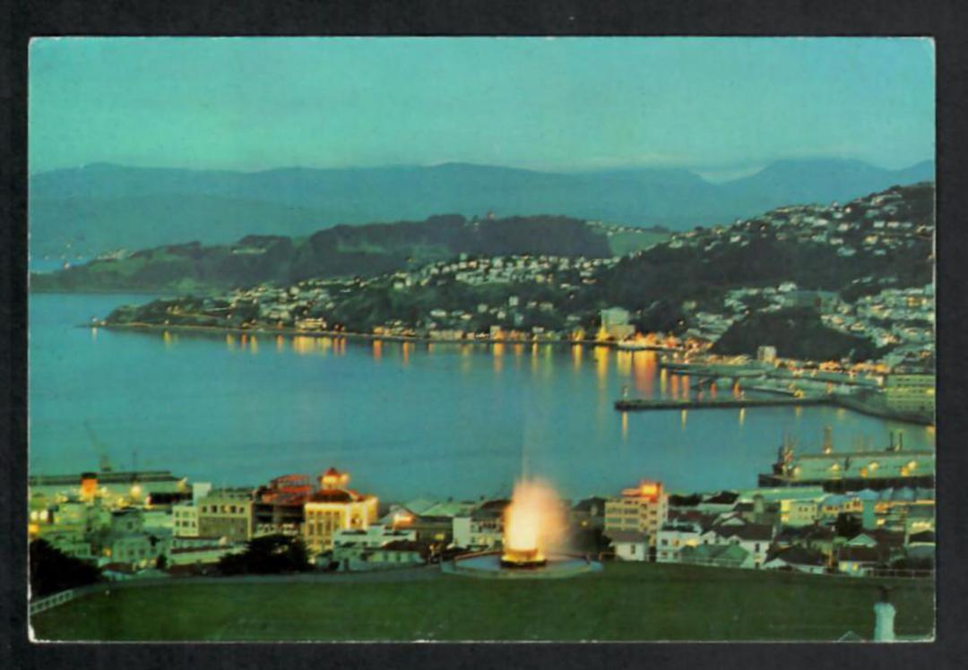 Modern Coloured Postcard by Gladys Goodall of Wellington Harbour at night. - 444111 - Postcard image 0