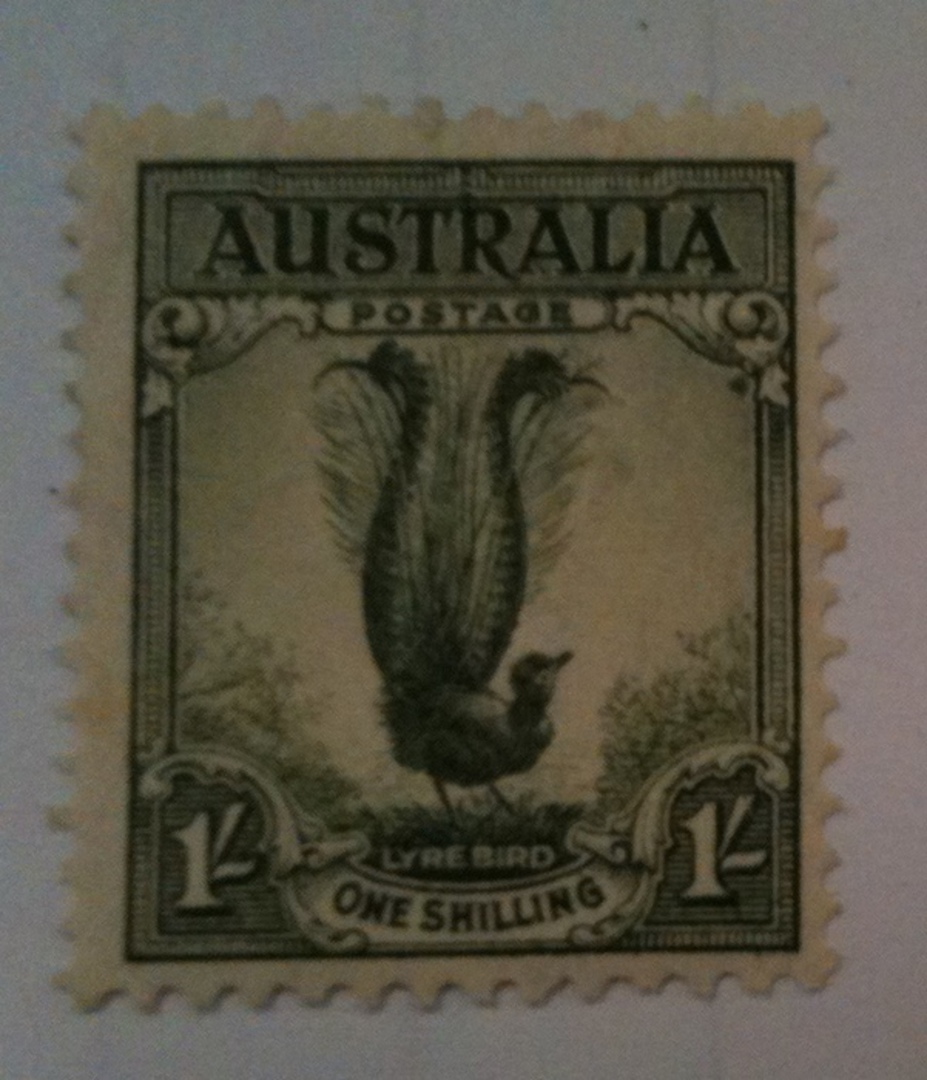 AUSTRALIA 1937 Definitive 1/- Lyre Bird. Perf 13½x14. - 72531 - Mint image 0