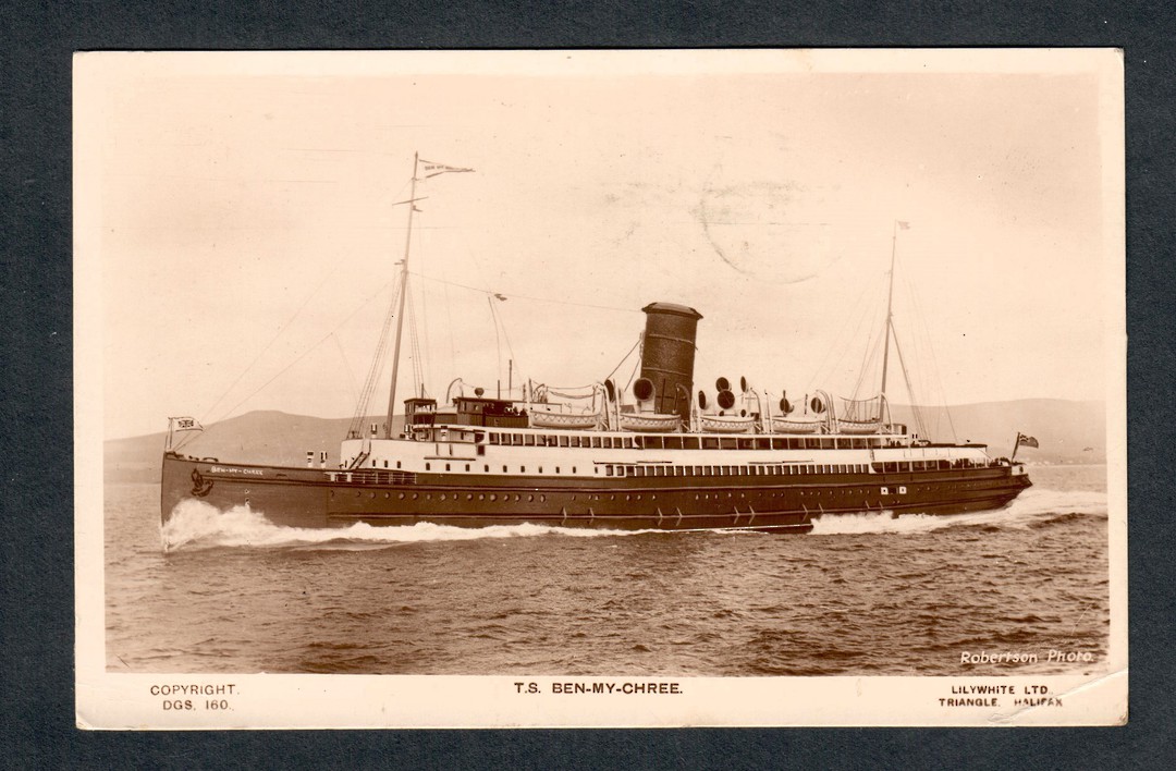 Real Photograph of T S Ben-my-chree. Posted from Douglas 1932. - 40466 - Postcard image 0