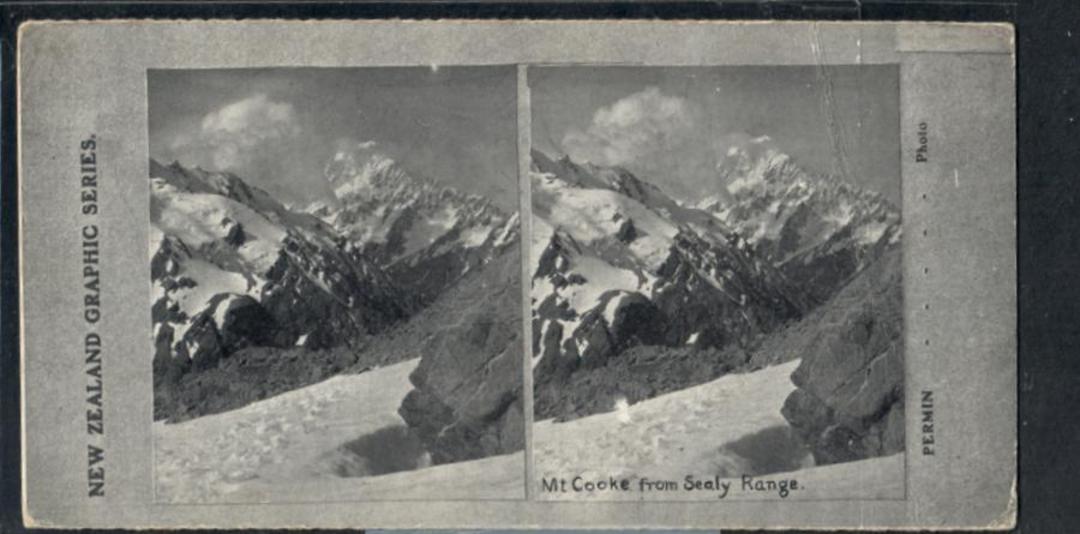 Stereo card New Zealand Graphic series of Mt Cook from Sealy Range. - 140068 - Postcard image 0