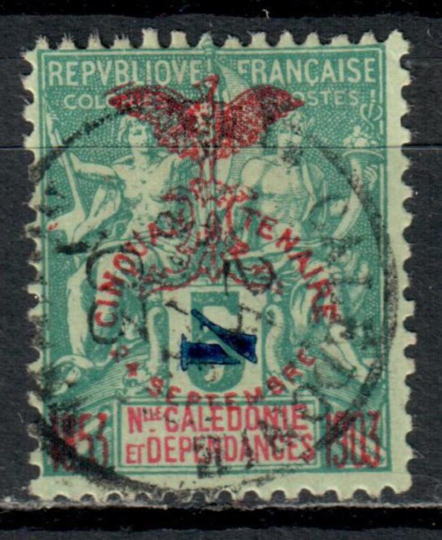 NEW CALEDONIA 1903 50th Anniversary of the French Annexation further surcharged with value in figures (sideways) 4 on 5c Bright image 0