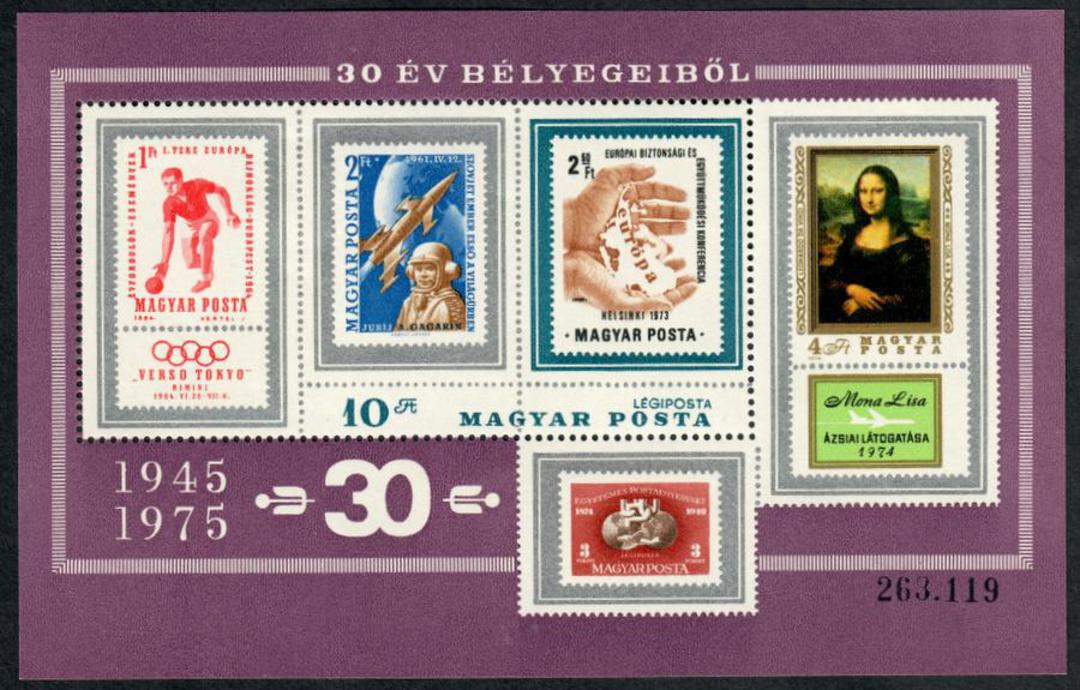HUNGARY 1975 Hungarian Stamps. Miniature sheet. - 50798 - UHM image 0
