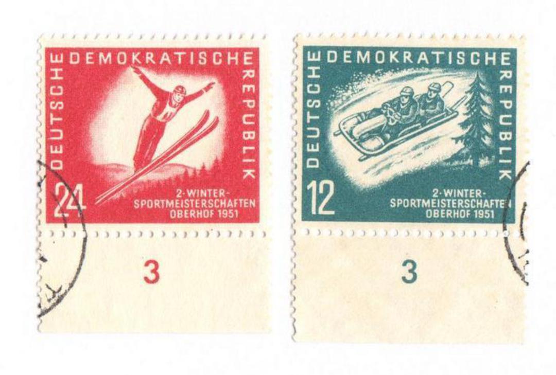 EAST GERMANY 1951 Second Winter Sports Meeting. Set of 2. - 75471 - VFU image 0
