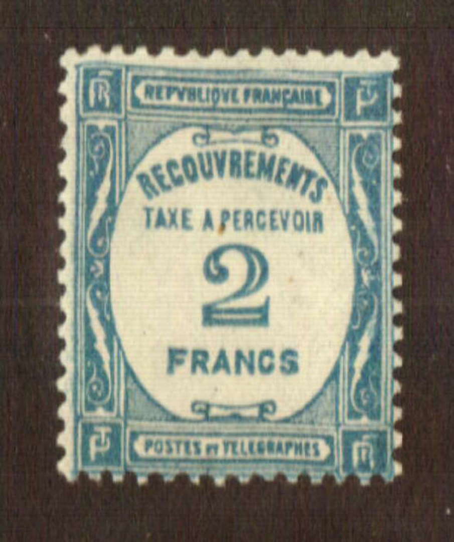 FRANCE 1927 Postage Due 2fr Greenish Blue. - 72390 - Mint image 0
