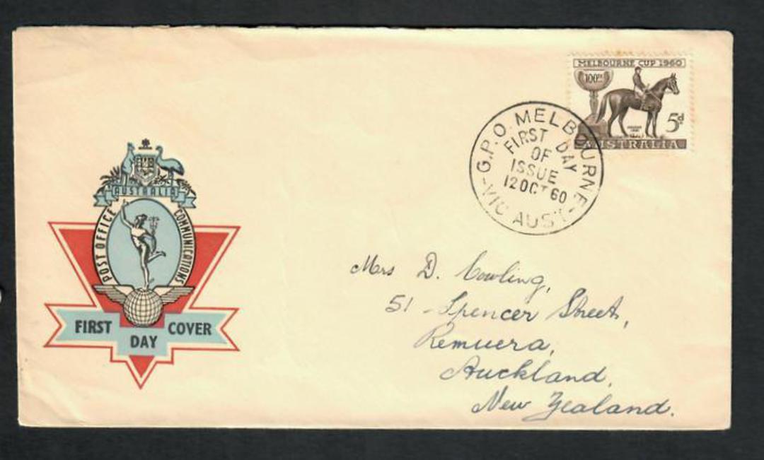 AUSTRALIA 1960 Melbourne Cup on first day cover. - 32212 - FDC image 0