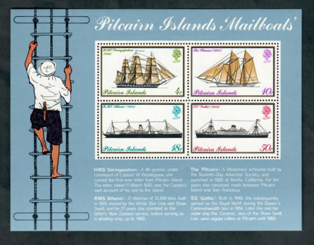 PITCAIRN ISLANDS 1975 Mailboats. Miniature sheet. - 50425 - UHM image 0